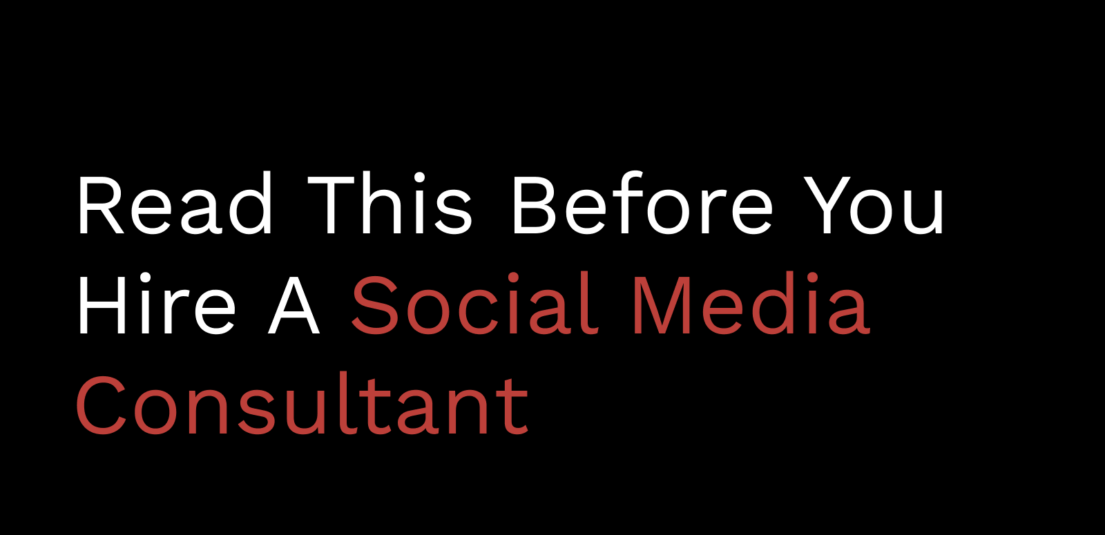 Social Media Consultant